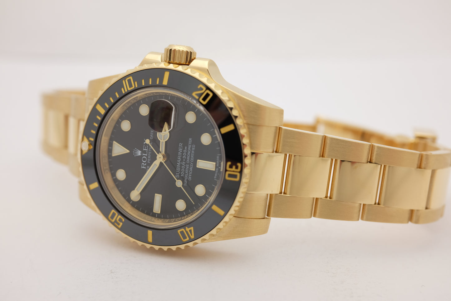 Rolex Submariner Ceramic Bezel 18k Yellow Gold 40MM 116618LN Box Papers 2019