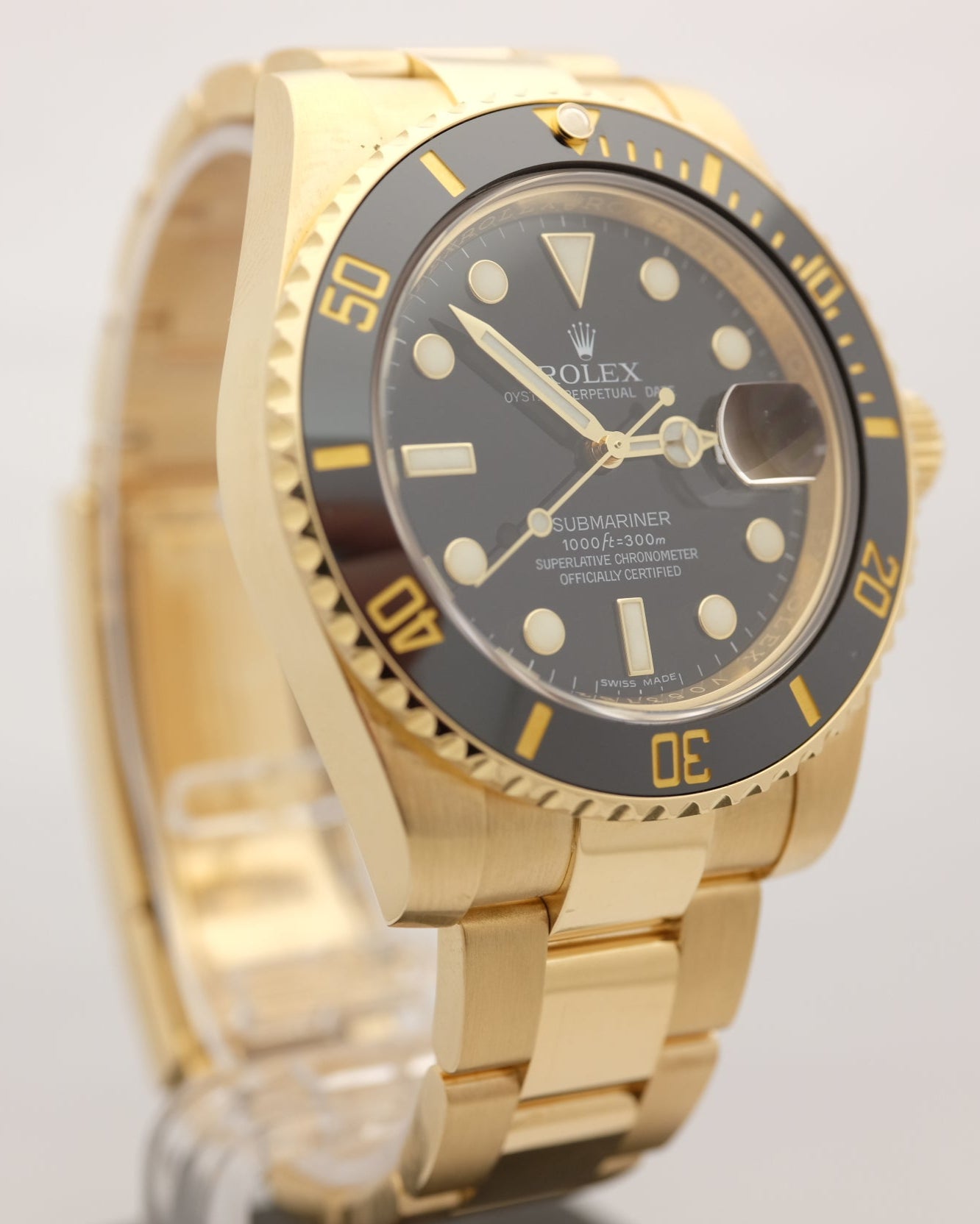 Rolex Submariner Ceramic Bezel 18k Yellow Gold 40MM 116618LN Box Papers 2019