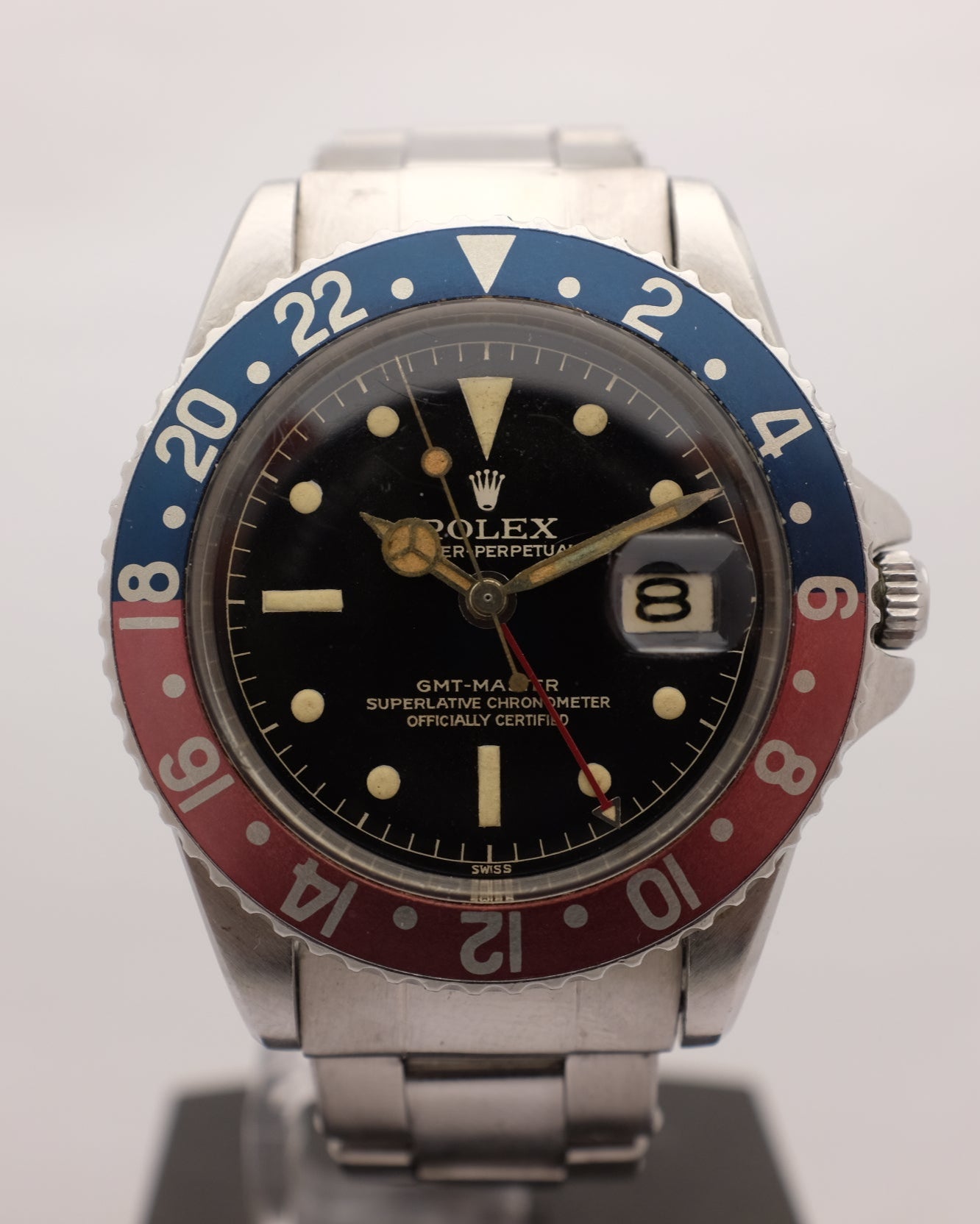 Rolex GMT Master Cadran doré Pepsi 1675 CIRCA 1961 Couronne de garde pointue