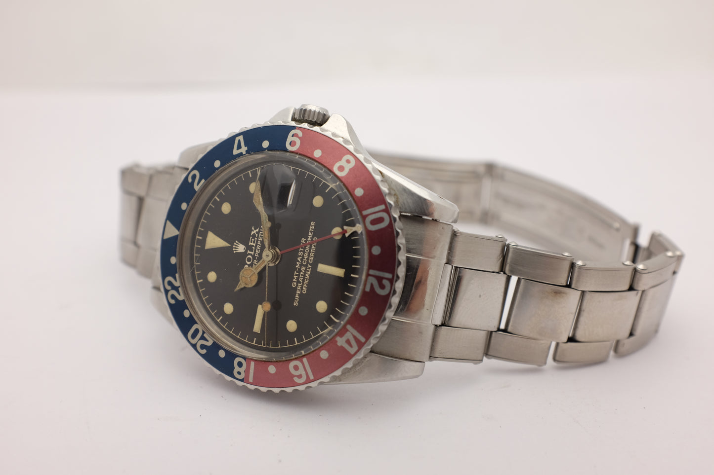Rolex GMT Master Cadran doré Pepsi 1675 CIRCA 1961 Couronne de garde pointue