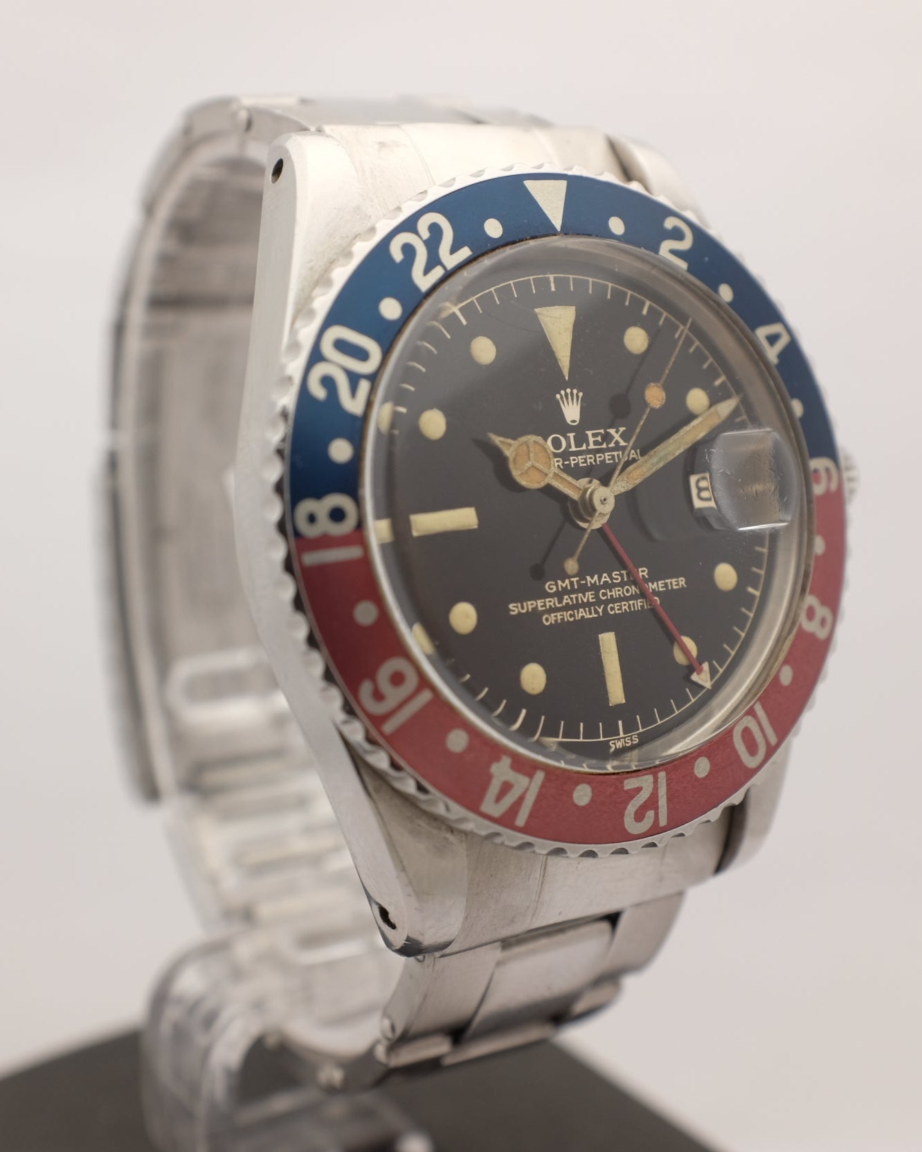 Rolex GMT Master Cadran doré Pepsi 1675 CIRCA 1961 Couronne de garde pointue