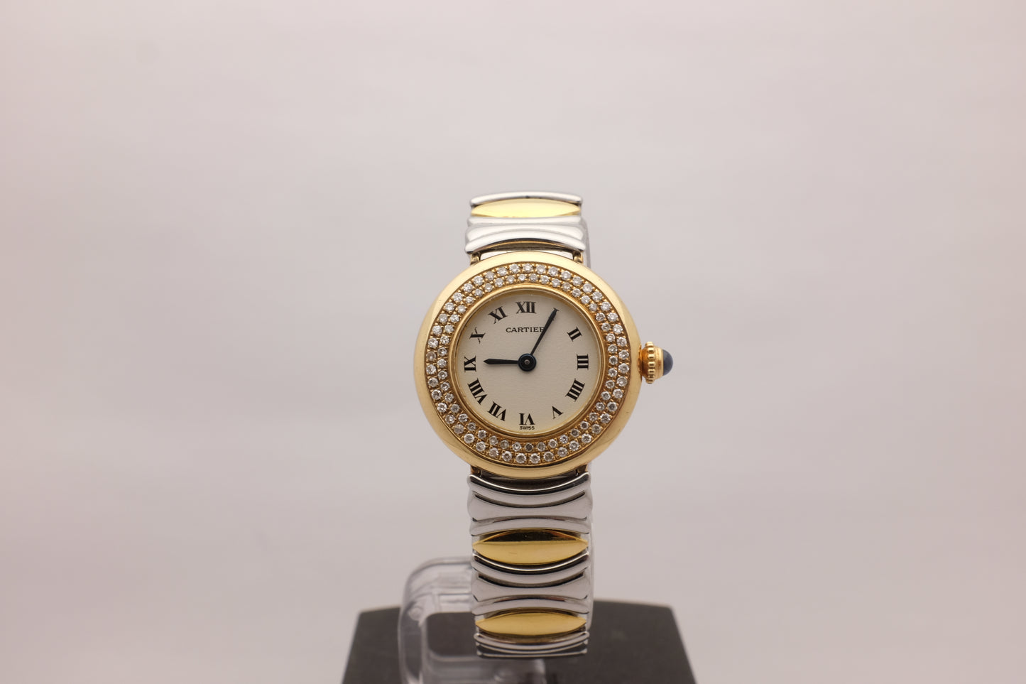 Cartier Colisee 18k Steel Custom Diamonds Quartz 8057908C
