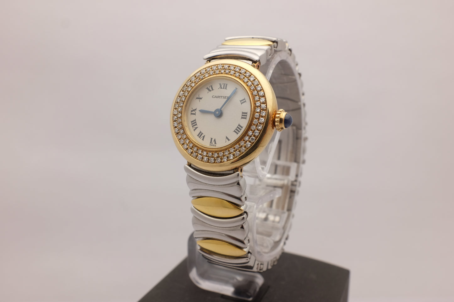 Cartier Colisee 18k Steel Custom Diamonds Quartz 8057908C