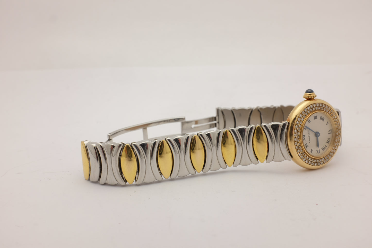 Cartier Colisee 18k Steel Custom Diamonds Quartz 8057908C