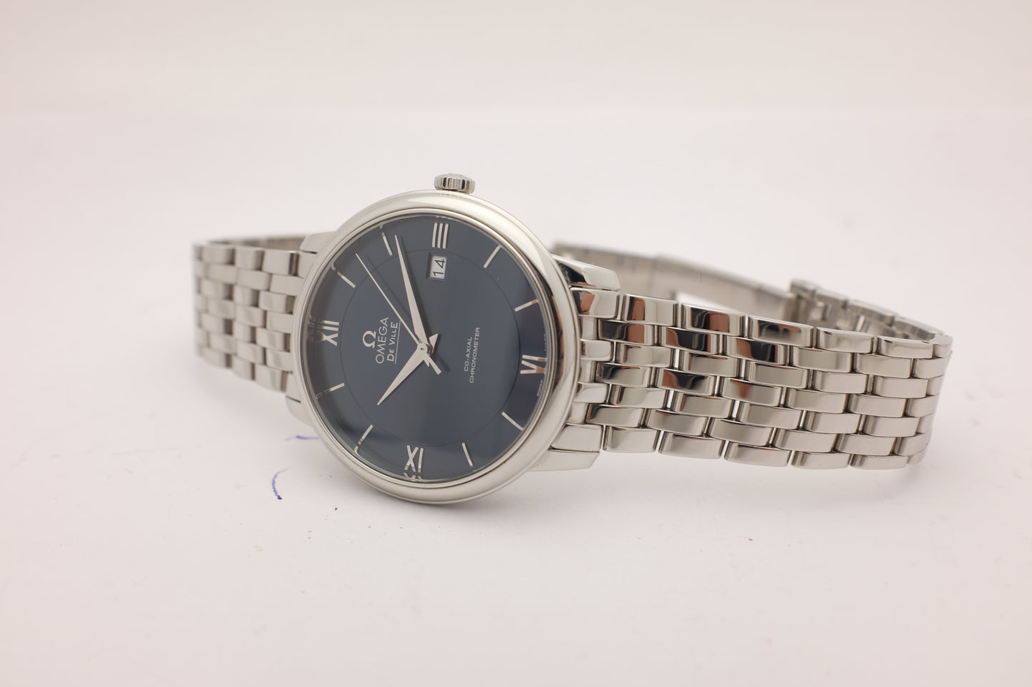 Omega Deville Prestige Steel Blue 39.5MM 424.10.40.20.03.001 Box Papers 2019
