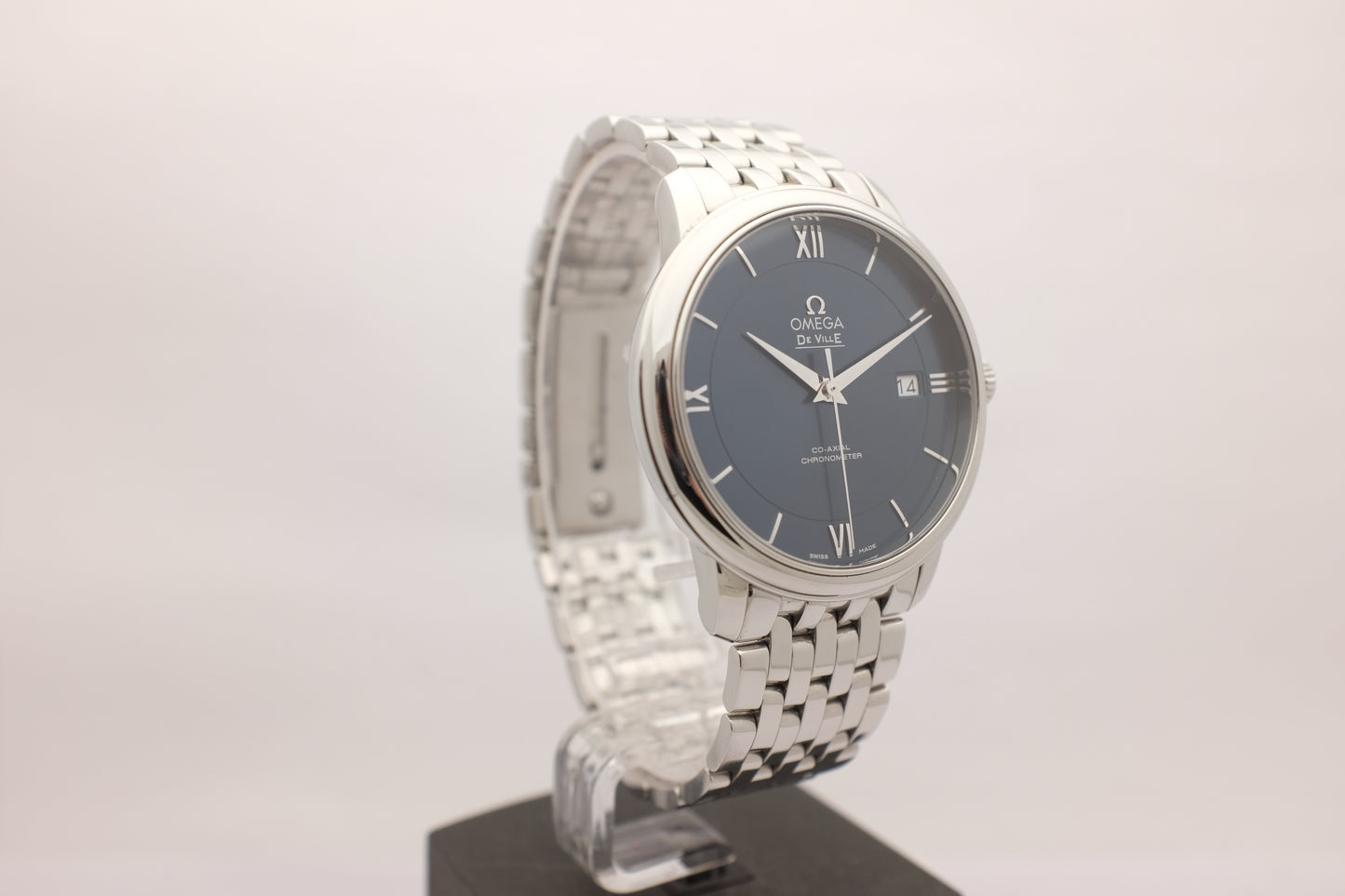 Omega Deville Prestige Steel Blue 39.5MM 424.10.40.20.03.001 Box Papers 2019