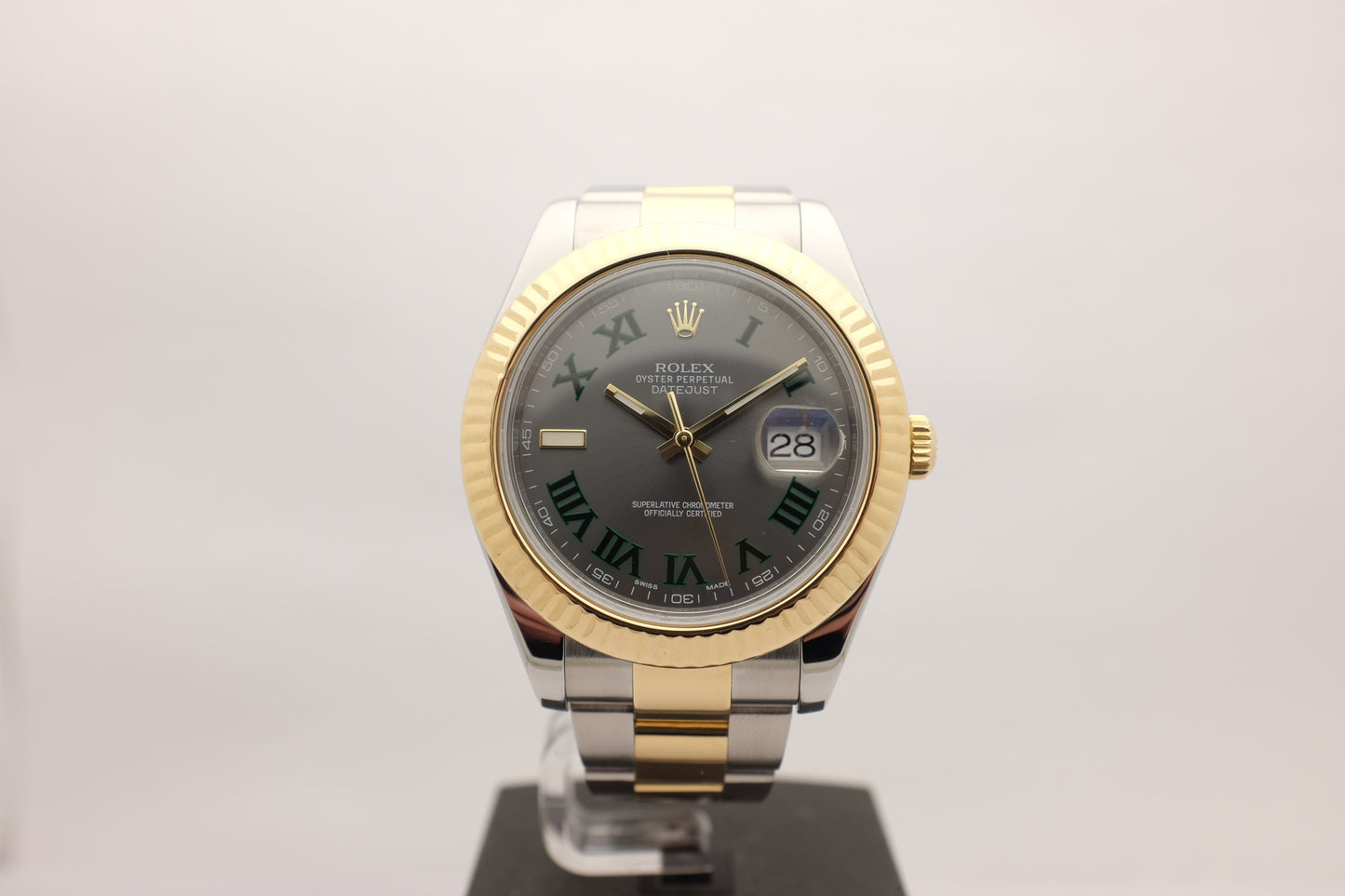 Rolex Datejust II Wimbledon 41MM 18kt Yellow Gold Steel 116333 Box Papers 2016