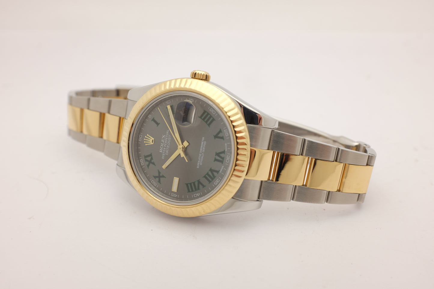 Rolex Datejust II Wimbledon 41MM 18kt Yellow Gold Steel 116333 Box Papers 2016
