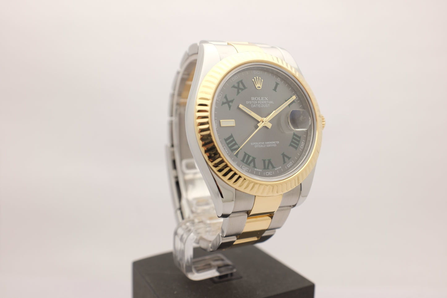 Rolex Datejust II Wimbledon 41MM 18kt Yellow Gold Steel 116333 Box Papers 2016