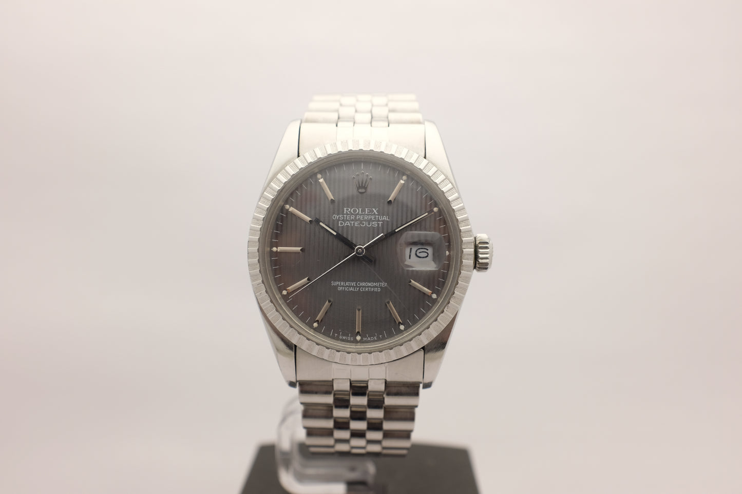 Rolex Datejust Steel Silver “Tapestry Dial” CIRCA 1987 36MM 16030
