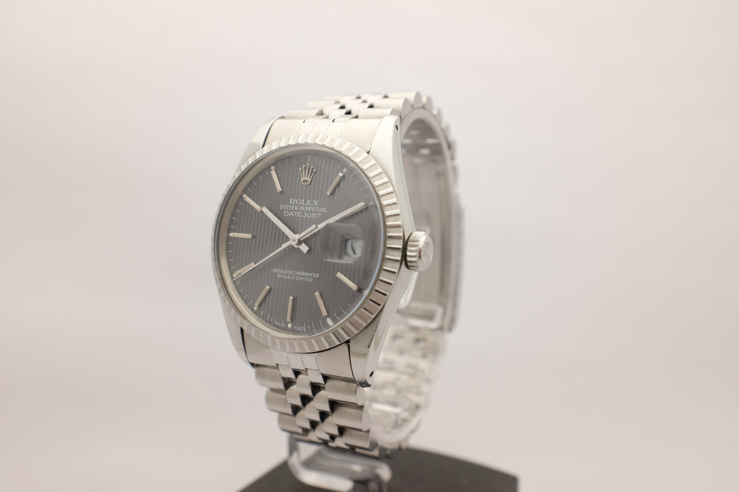 Rolex Datejust Steel Silver “Tapestry Dial” CIRCA 1987 36MM 16030