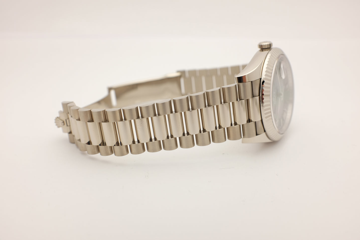 Rolex President Day Date 18Kt White Gold Olive Green 40MM 228239 Box Papers 2023