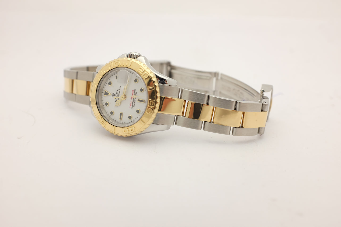 Rolex Yachtmaster White 18kt Steel 29MM 169623 Box Papers 2001