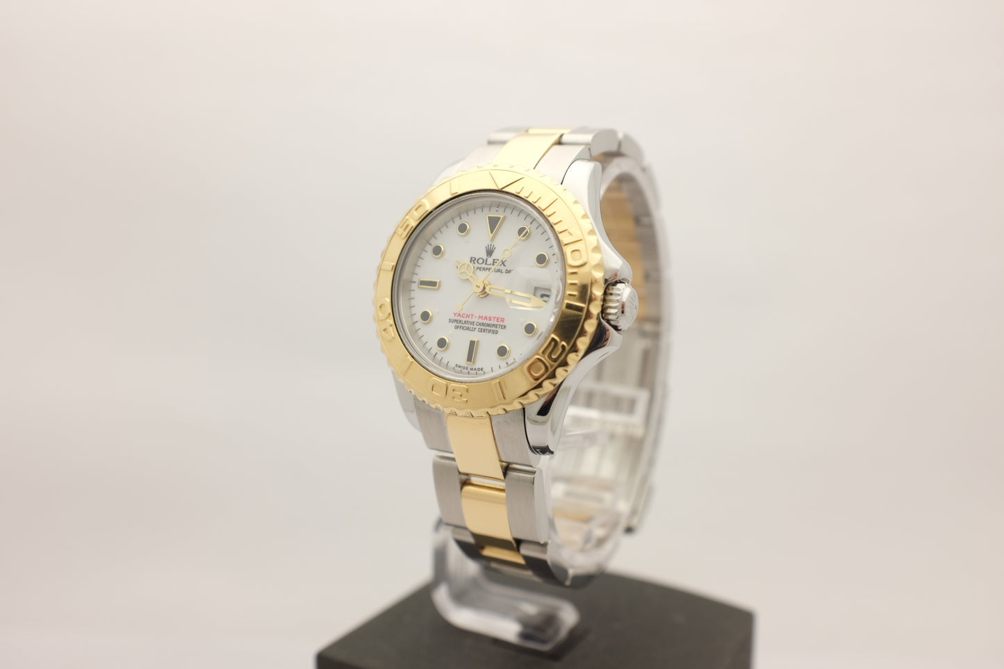 Rolex Yachtmaster White 18kt Steel 29MM 169623 Box Papers 2001