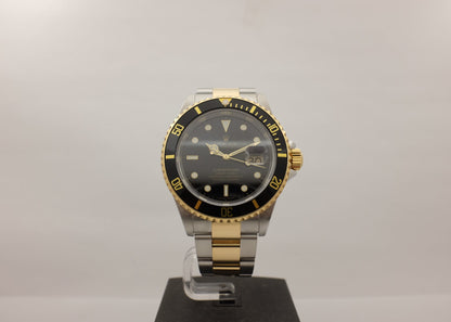 Rolex Submariner Black 18K Yellow Gold Steel 40MM 16613