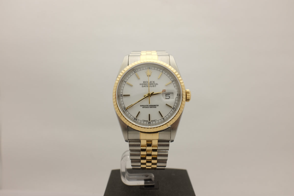 Rolex Datejust 18kt Steel Jubilee 36MM 16233 Box Papers 1993