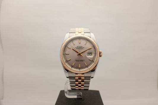 Rolex Datejust Jubilee 18k Rose Gold Steel 36MM 116231