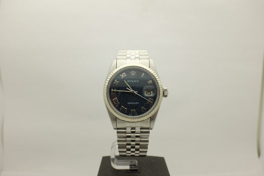 Rolex Datejust Steel Blue Dial Fluted Bezel 36MM 16014