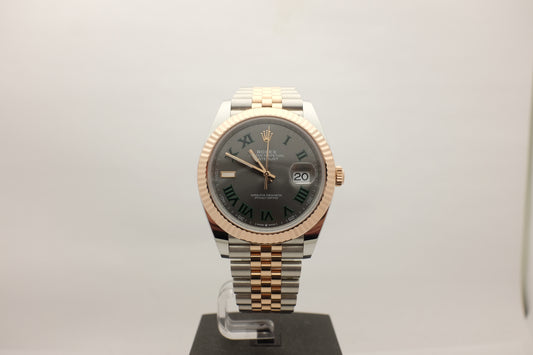 Rolex Datejust Rose Gold Steel Wimbledon 41MM 126331 Box Papers 2025