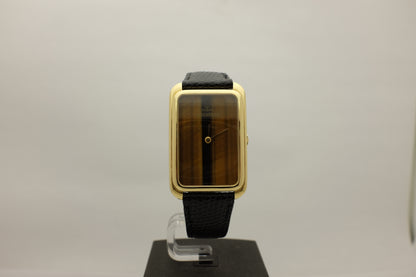 Jaeger-LeCoultre Rectangular Tiger Eye Dial 18K Yellow Gold 28MM X 41MM MENS size