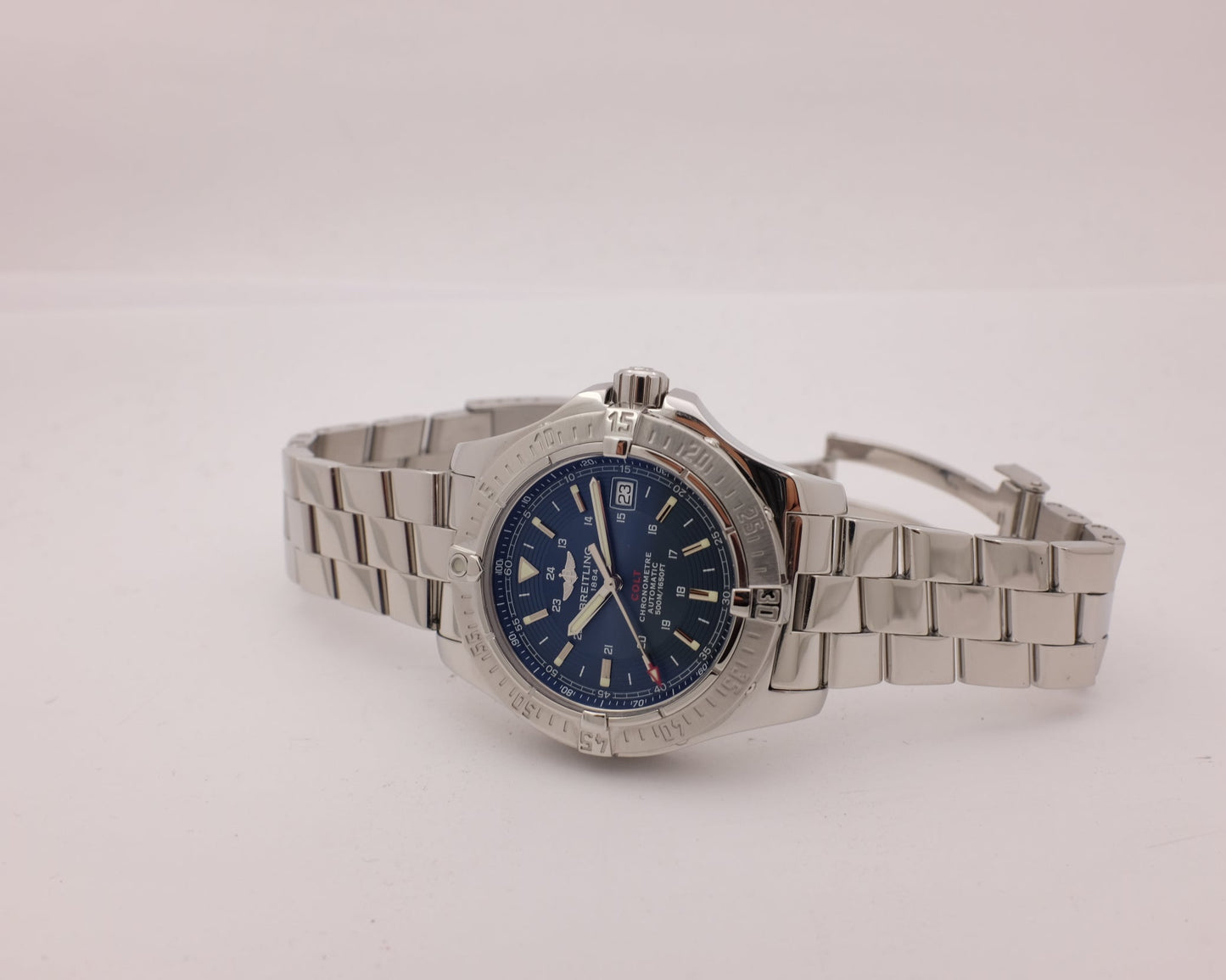 Breitling Colt Steel Blue 41MM A17380 Box Papers 2009