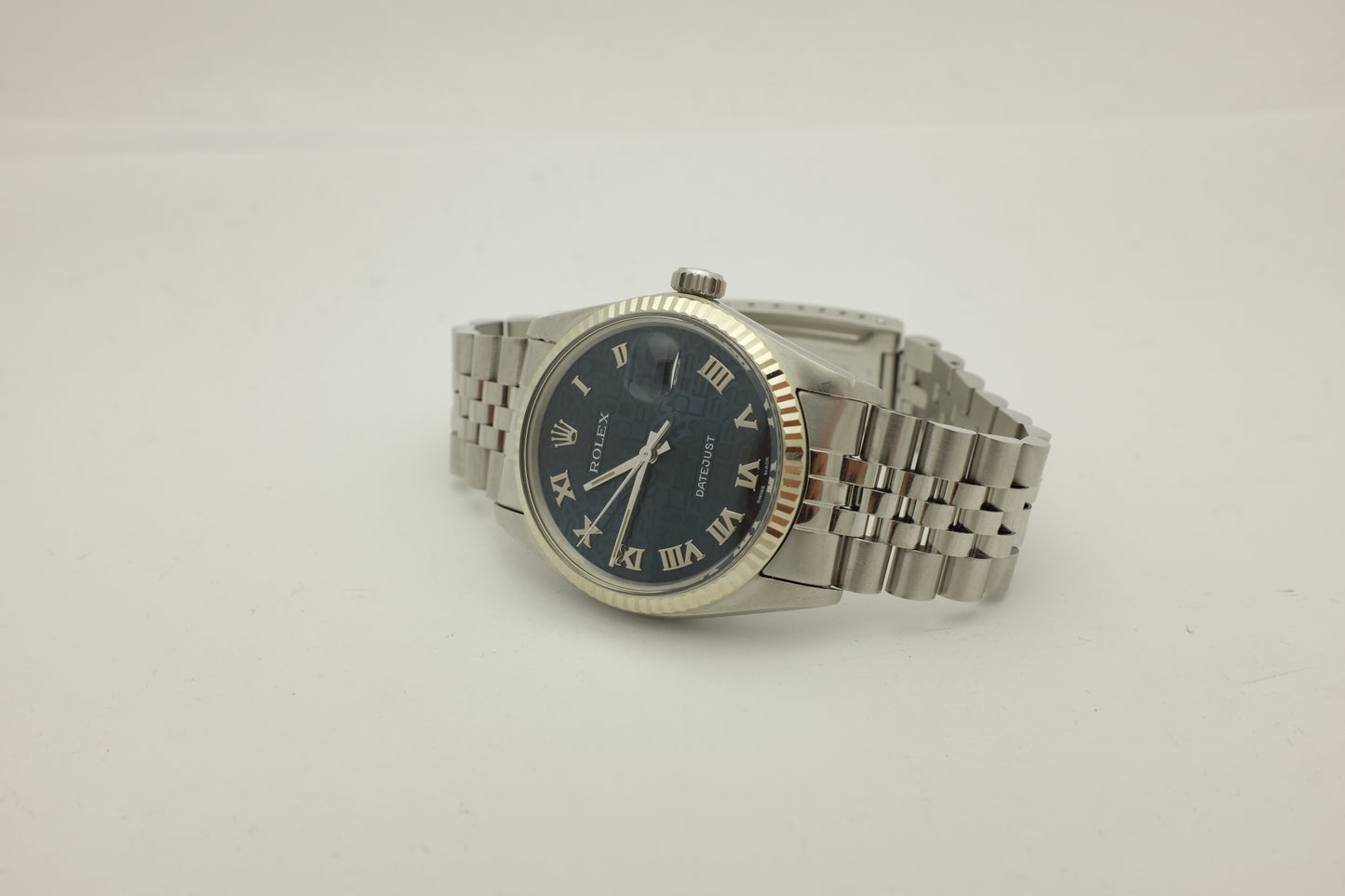 Rolex Datejust Steel Blue Dial Fluted Bezel 36MM 16014