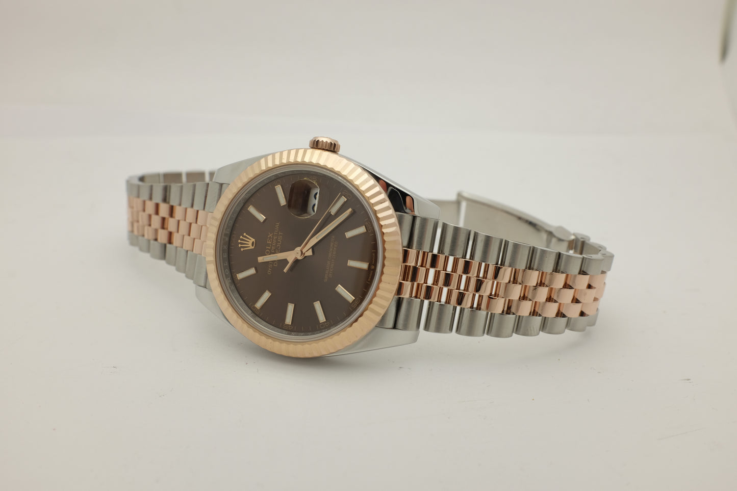 Rolex Datejust 41MM 18K Rose Gold Steel Chocolate 126331 Box Papers 2023