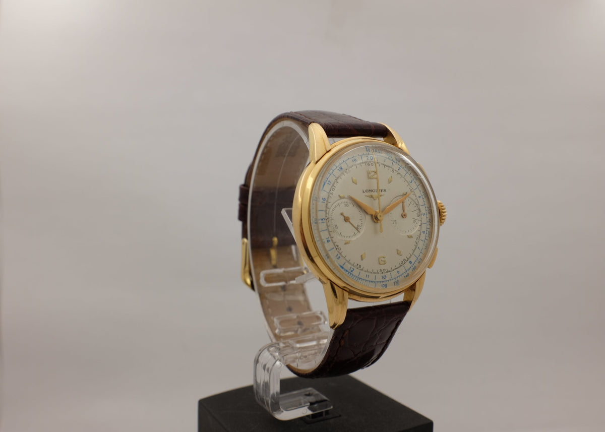 Longines 13ZN 18K Rose Gold Flyback Chronograph 1950's 38MM