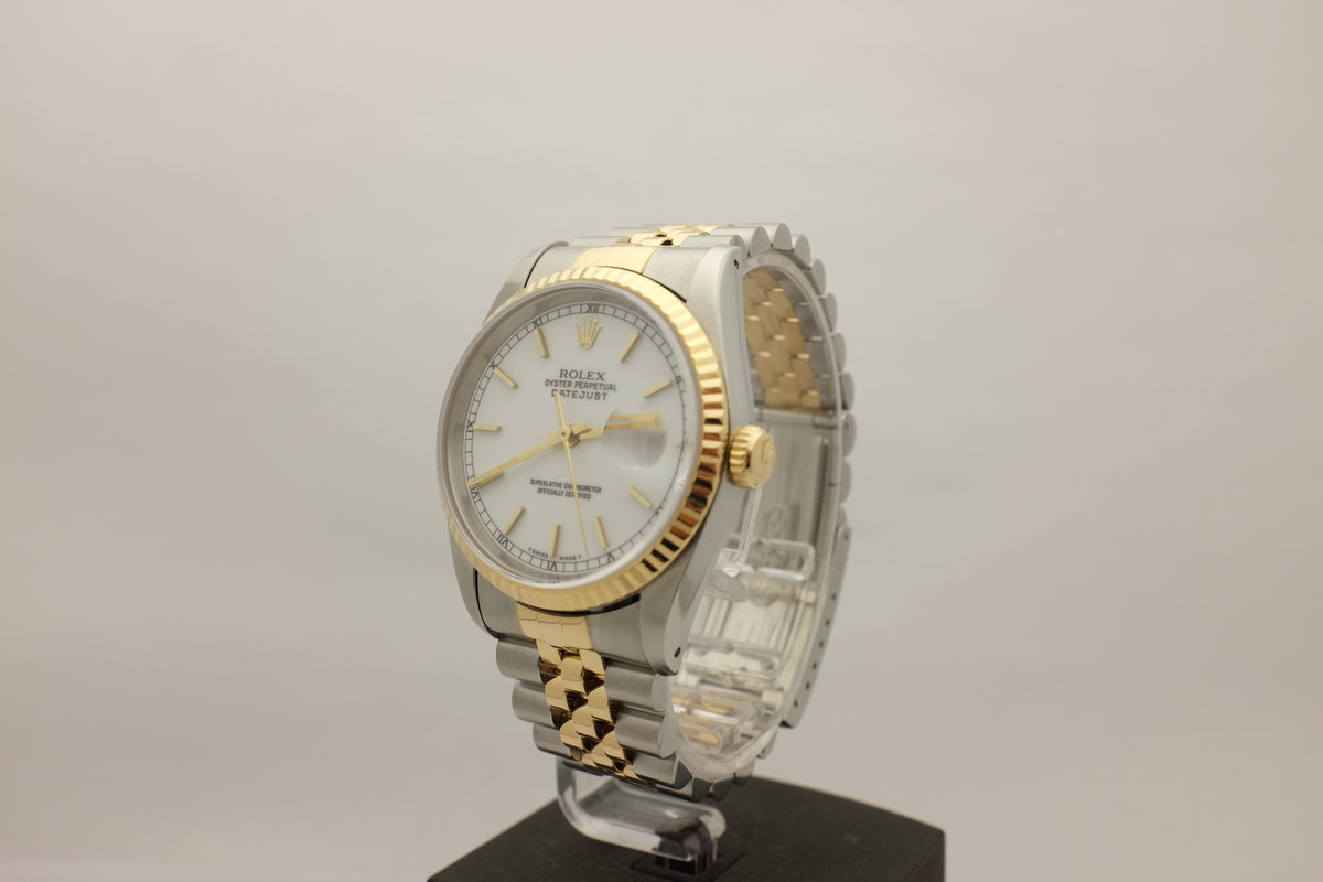 Rolex Datejust 18kt Steel Jubilee 36MM 16233 Box Papers 1993