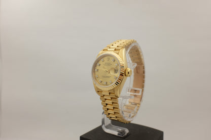 Rolex Datejust 18K Yellow Gold Factory Diamonds 26MM 69178