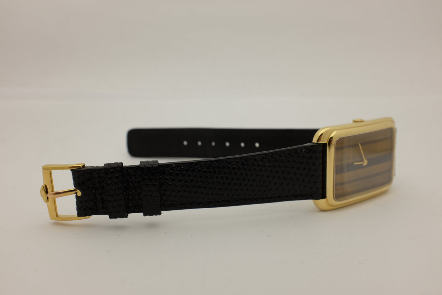 Jaeger-LeCoultre Rectangular Tiger Eye Dial 18K Yellow Gold 28MM MENS size
