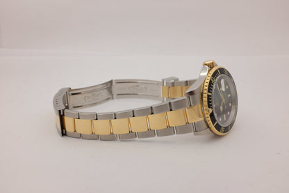 Rolex Submariner 18K Steel "Rehaut" Black 16613 Box Papers 2008