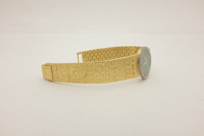 Piaget 18K Yellow Gold Jade Dial Factory Diamonds 28MM