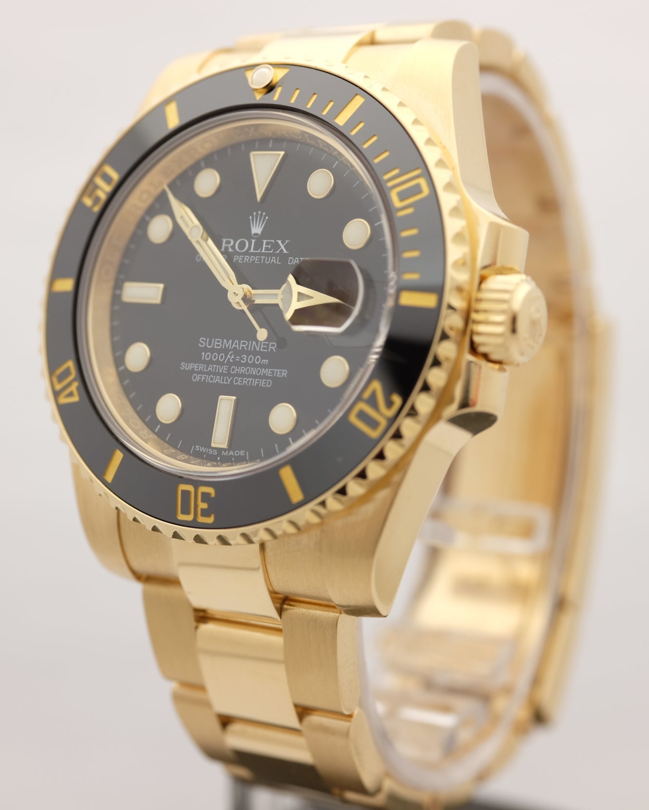 Rolex Submariner Ceramic Bezel 18k Yellow Gold 40MM 116618LN Box Papers 2019