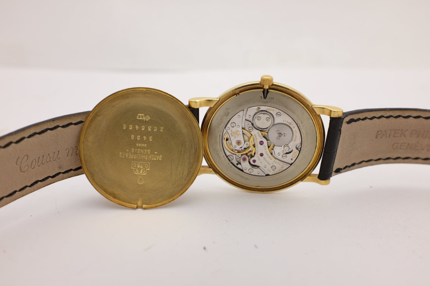 Patek Philippe 18kt Y/G 5mm Ultra Thin 3498 Box Papers CIRCA 1970 Serviced
