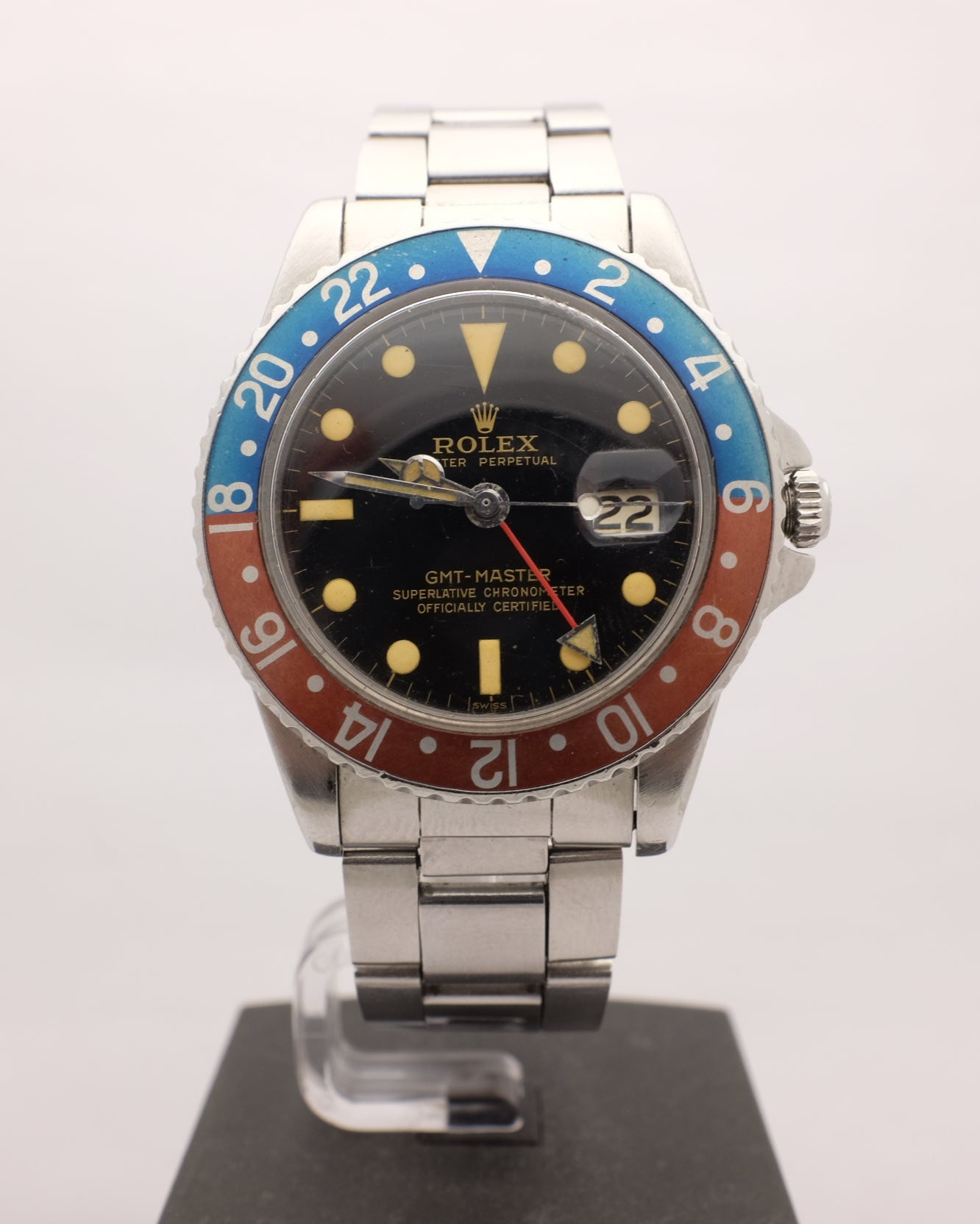 Rolex GMT Master Cadran doré Pepsi 1675 40MM CIRCA 1960