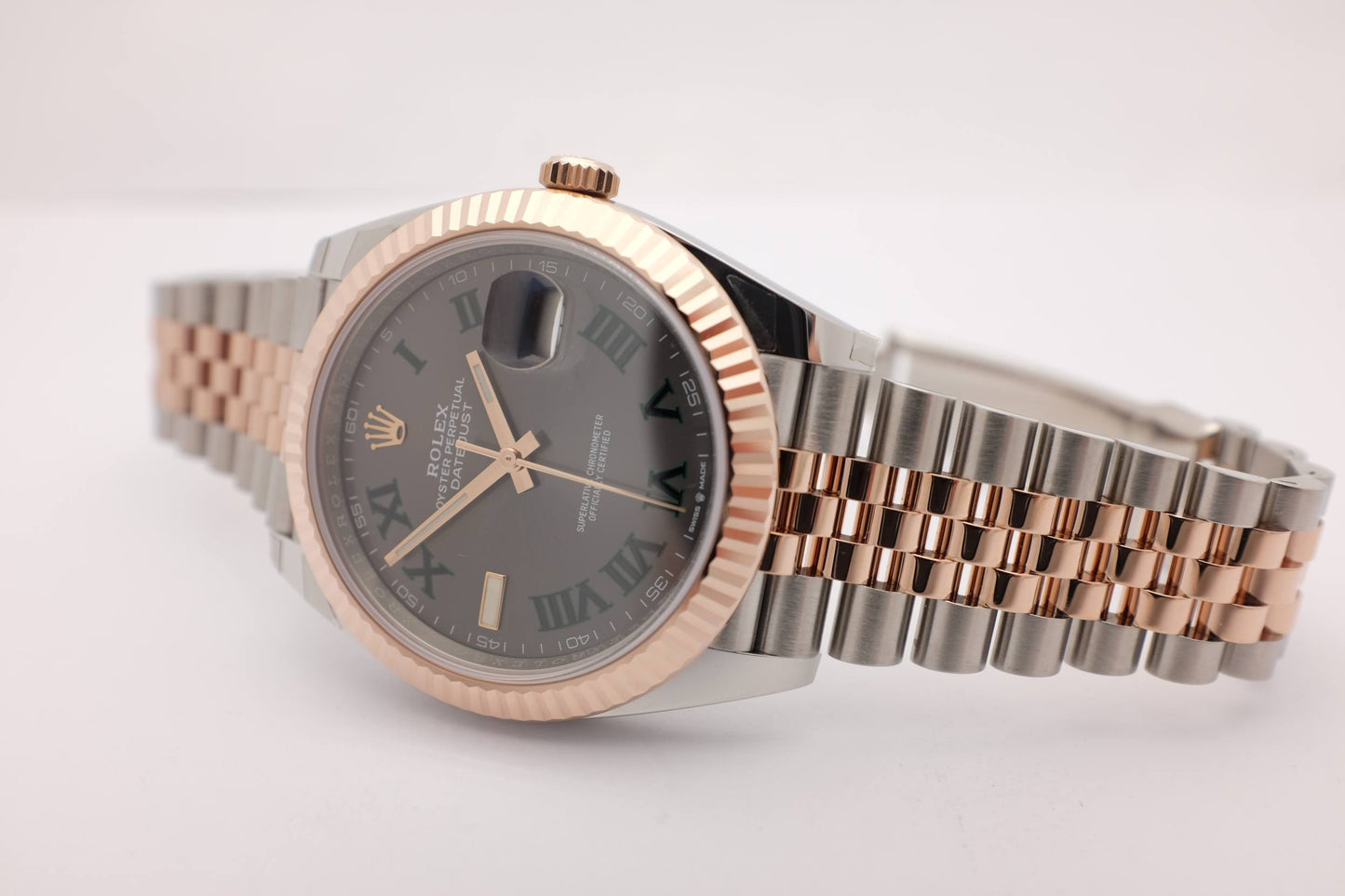 Rolex Datejust 41MM Rose Gold Steel Wimbledon 126331 Box Papers 2022