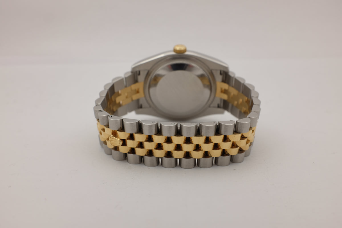 Rolex Datejust 18K Steel Factory Onyx Diamonds 36MM 116233 Box Papers 2014