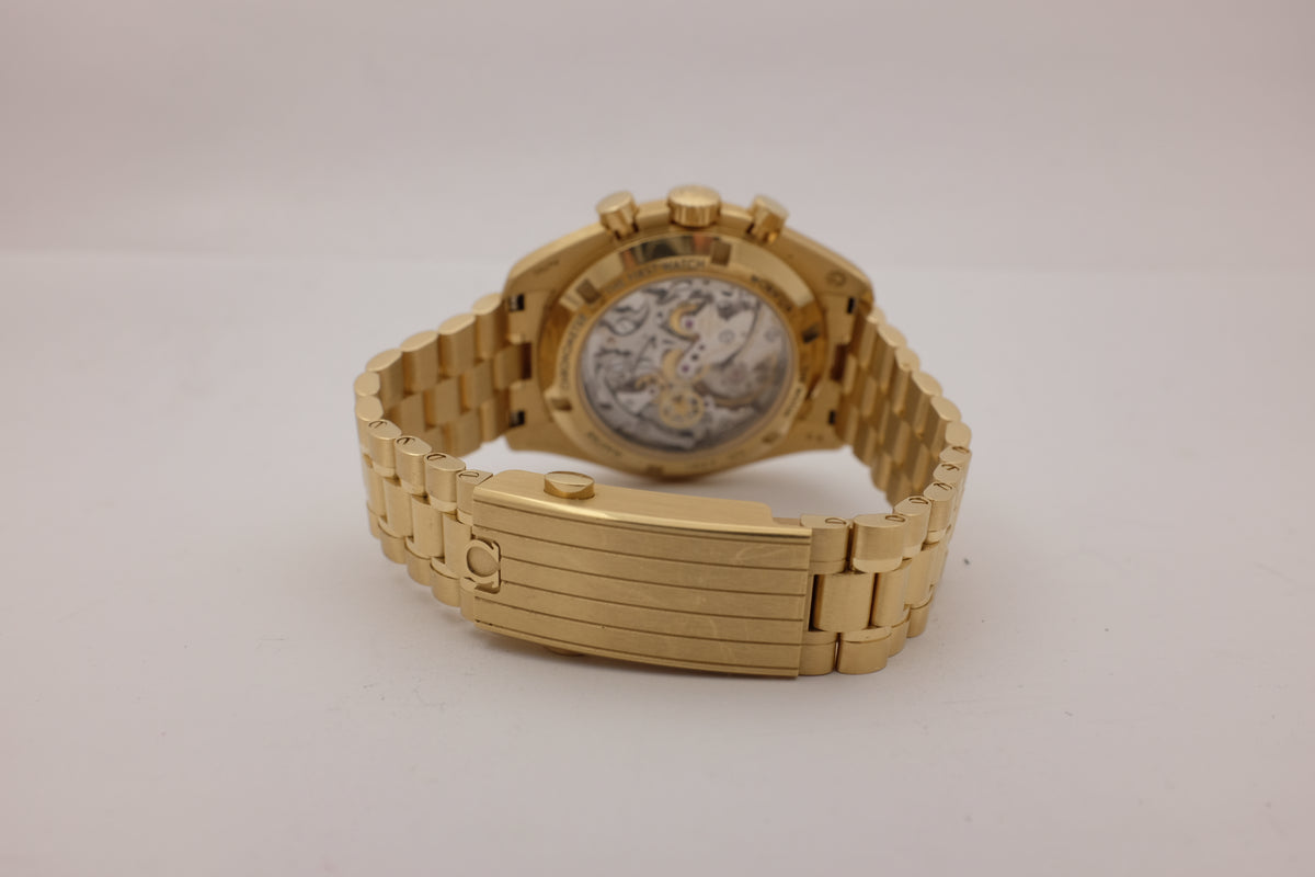 Omega Speedmaster Moonwatch 18K Yellow Gold Moonshine 42MM 310.60.42.50.10.001 Box Papers 2020