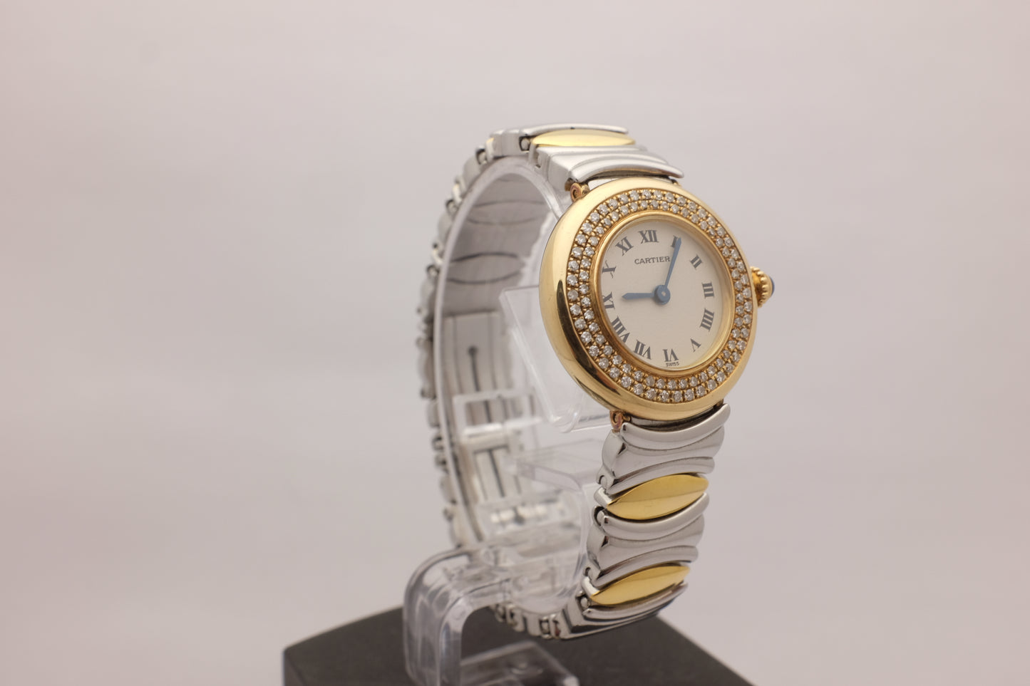 Cartier Colisee 18k Steel Custom Diamonds Quartz 8057908C