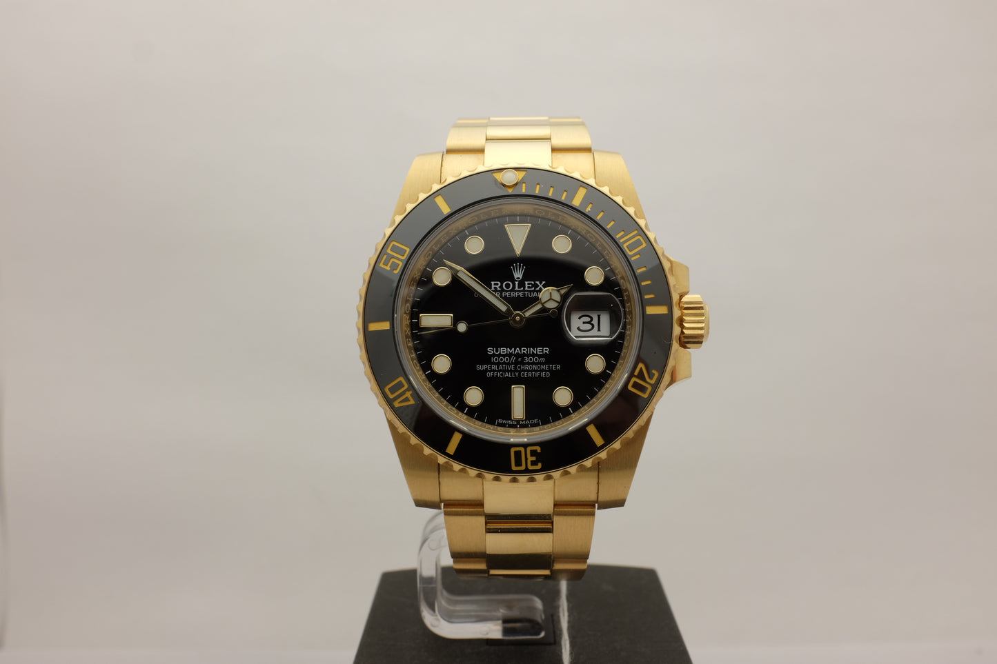 Rolex Submariner Ceramic Bezel 18k Yellow Gold 40MM 116618LN Box Papers 2019