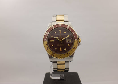 Rolex GMT Master Root Beer 14k Yellow Gold & Steel "Nipple Dial" 1675 CIRCA 1973