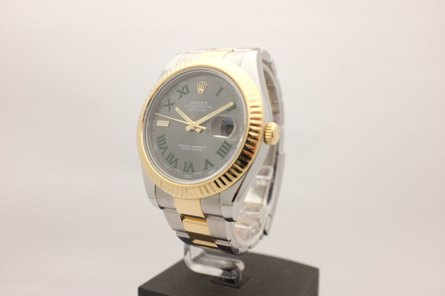 Rolex Datejust II Wimbledon 41MM 18kt Yellow Gold Steel 116333 Box Papers 2016