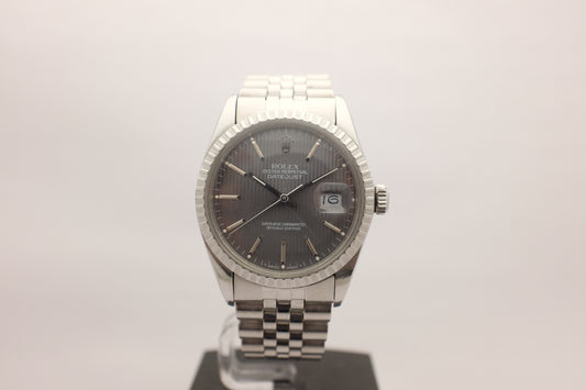 Rolex Datejust Steel Silver “Tapestry Dial” CIRCA 1987 36MM 16030