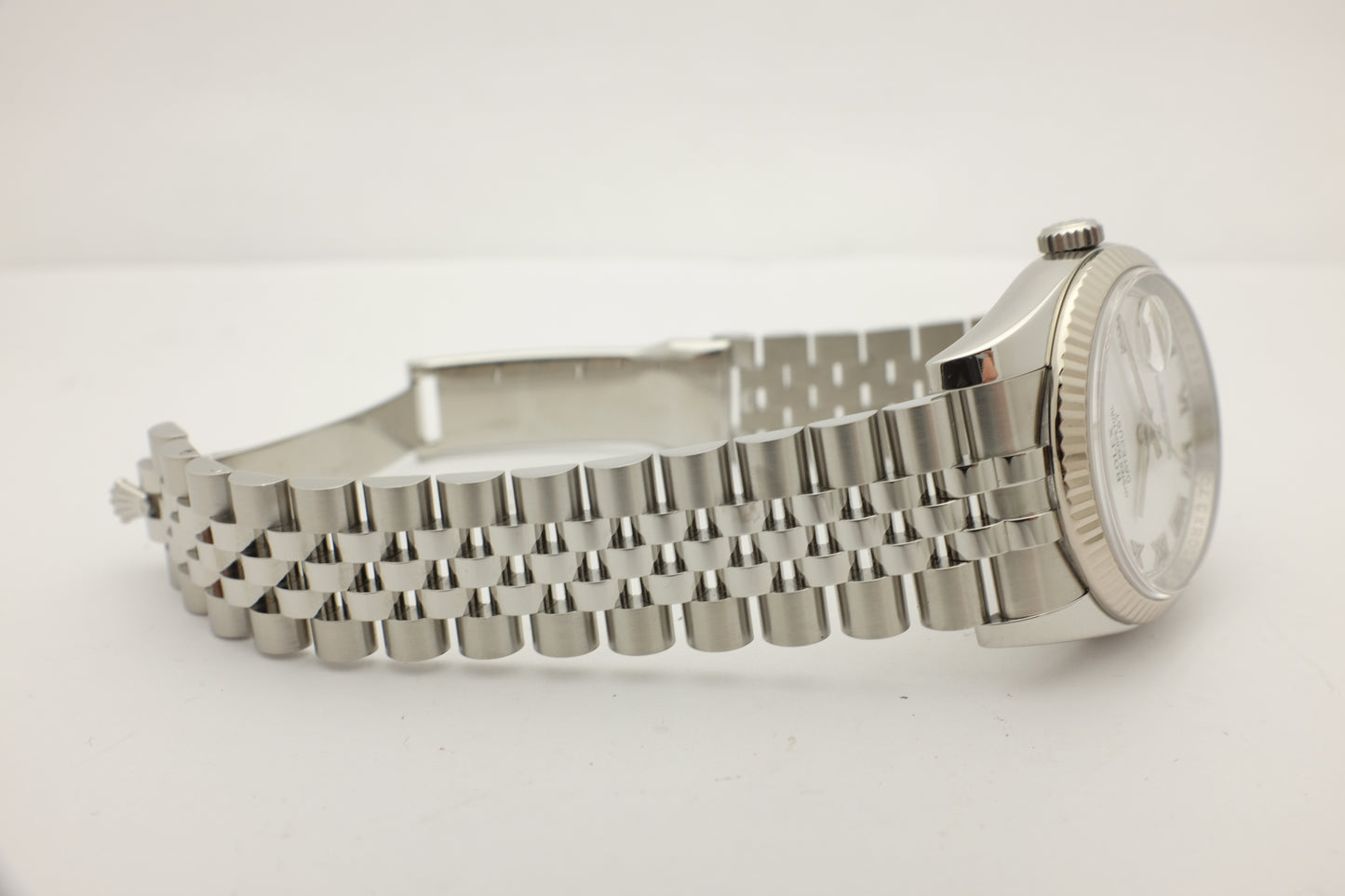 Rolex Datejust White Steel Fluted Bezel Jubilee 36MM 116200 Box Papers 2012