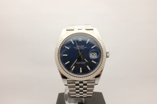 Rolex Datejust Blue 41MM Fluted Bezel 126334 Box Papers 2022
