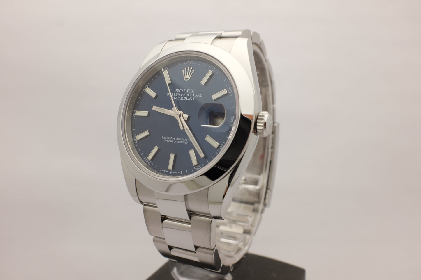 Rolex Datejust 41MM Blue Steel Smooth Bezel 126300 Box Papers 2018