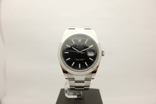 Rolex Datejust 41MM Steel Black Smooth 41MM 126300 Box Papers 2018