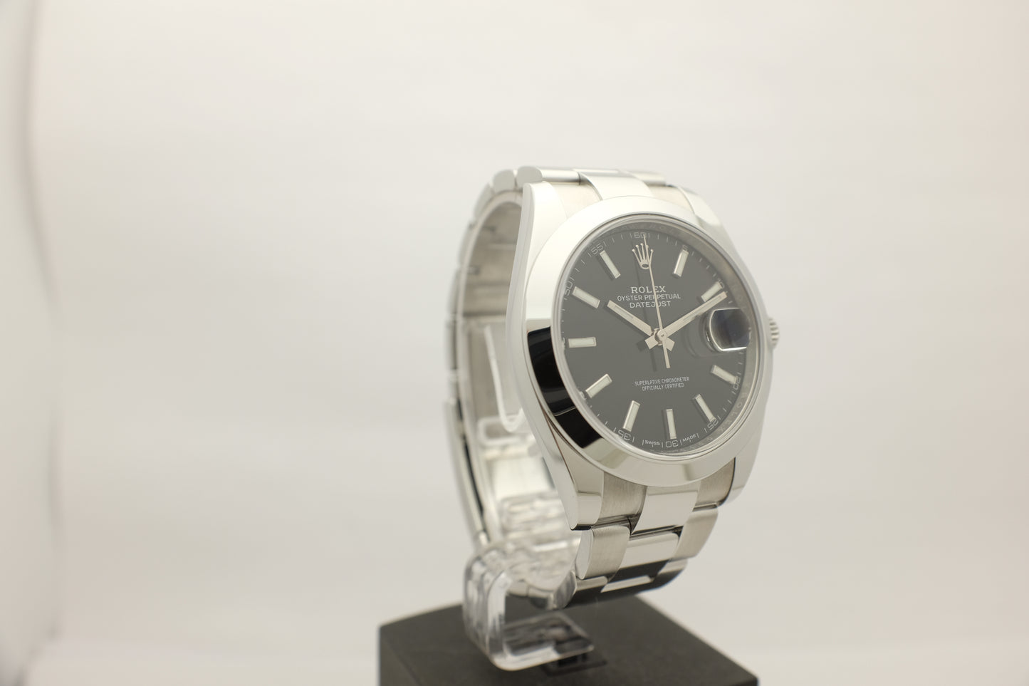 Rolex Datejust 41MM Steel Black Smooth 41MM 126300 Box Papers 2018