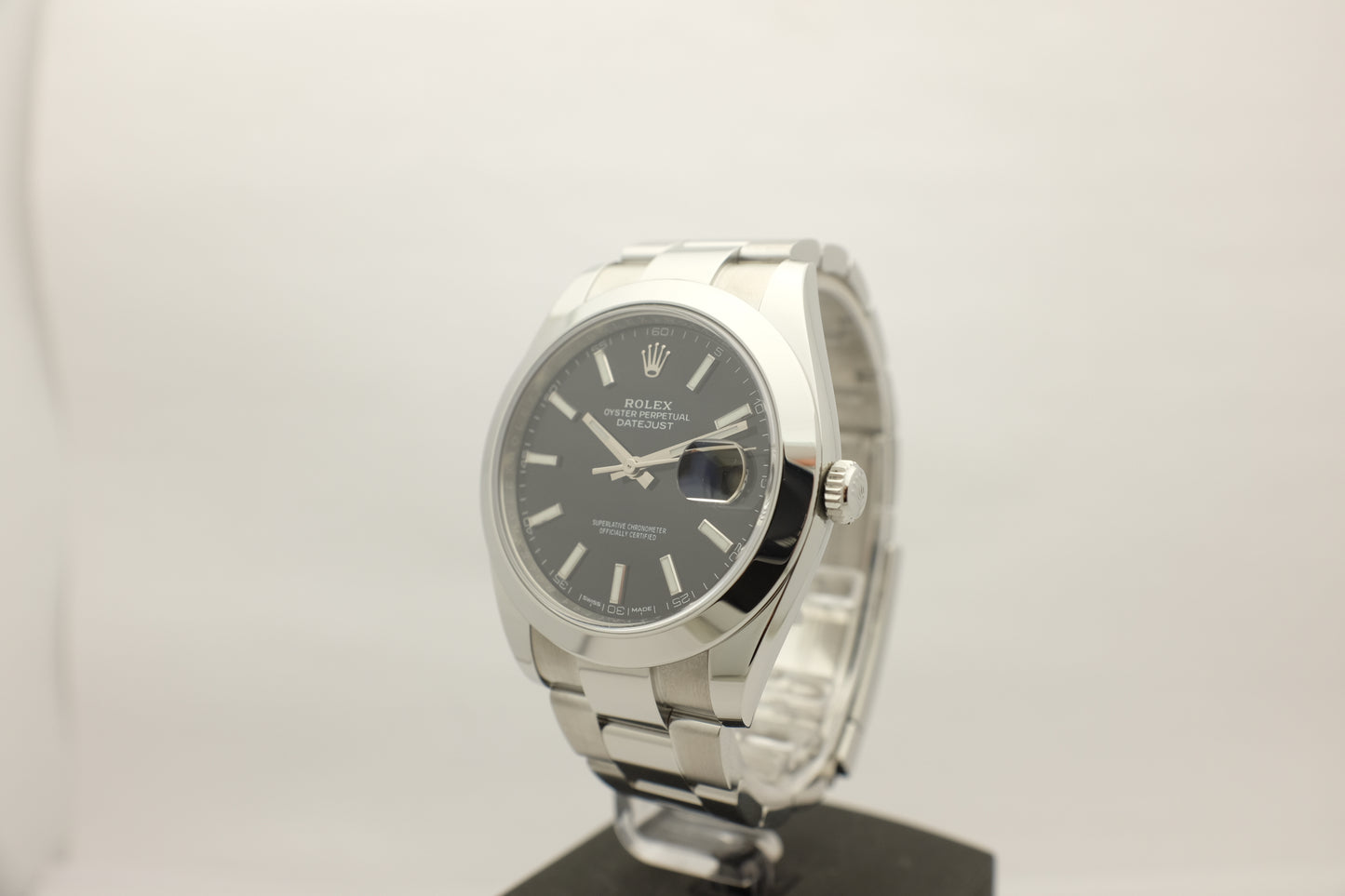 Rolex Datejust 41MM Steel Black Smooth 41MM 126300 Box Papers 2018